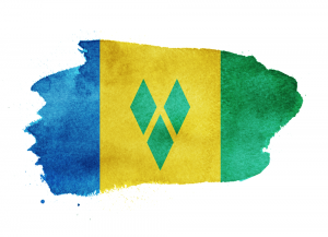 Watercolor flag background. Saint Vincent and the Grenadines
