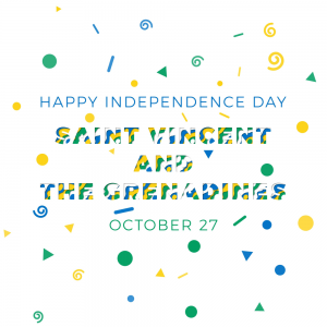 happy independence day of saint vincent and the grenadines banner design layout with paper cut