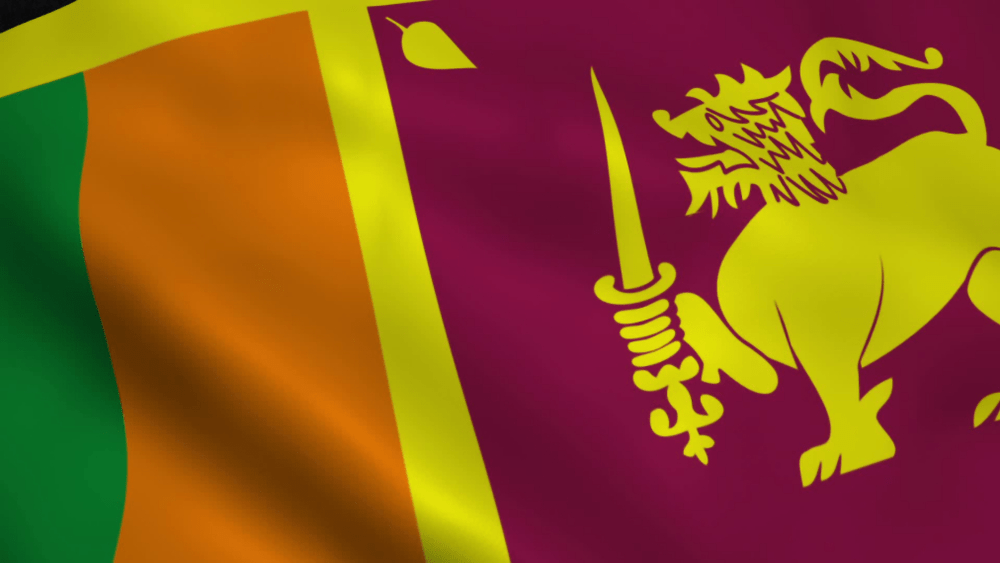 Realistic Sri Lanka flag