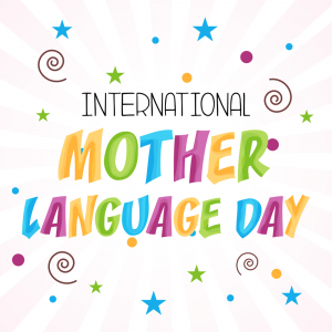 stylish colorful text for International Mother Language Day