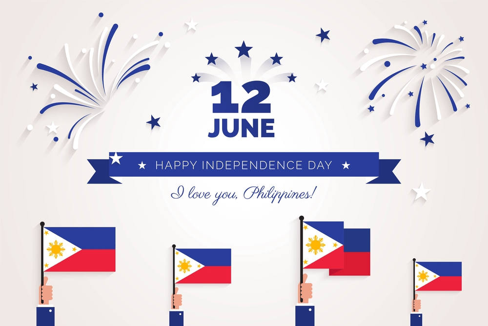 2 June. Philippines Independence Day greeting card