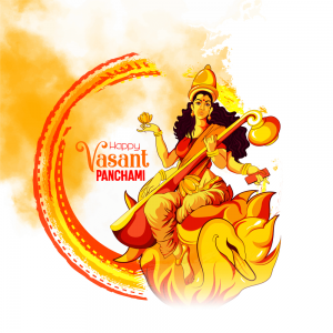 Happy Vasant Panchami pooja of Goddess Saraswati hindu festival