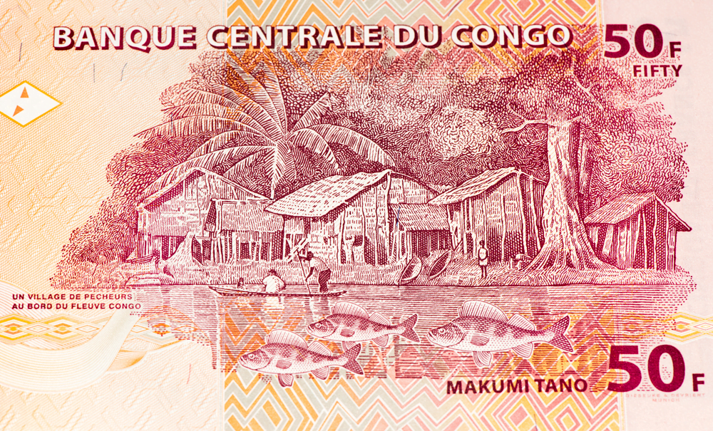 50 Congolese francs bank note of Congo. Congoles franc is the national currency of Congo