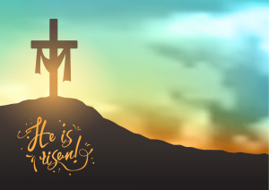 Easter Sunday Philippines 2019, Saviour's cross on dramatic sunrise scene