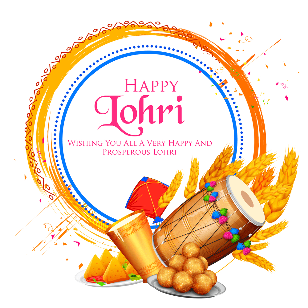 Happy Lohri 2021 holiday background for Punjabi festival