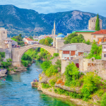 Mostar and bridge in Bosnia and Herzegovina