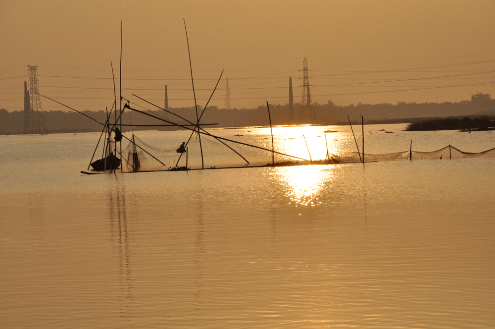 River Sunset Scene of Bangladesh. This is a calm and pure natural beauty of everyday life of rural Bangla