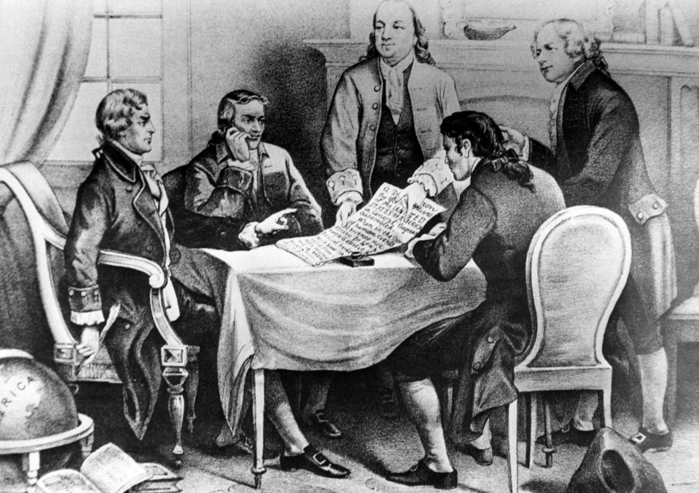 Thomas Jefferson, Roger Sherman, Benjamin Franklin, Robert Livingston and John Adams, 1776