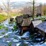 Water mill in place Jajce, Bosnia and Herzegovina. Most popular open public museum of water mill in Europe