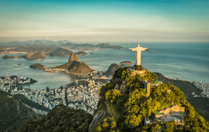 panorama of Christ and Sugar Loaf Mountain, Rio De Janeiro, Brazil