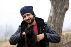 Muhamamd Aamir iqbal holding a cat